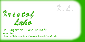 kristof laho business card